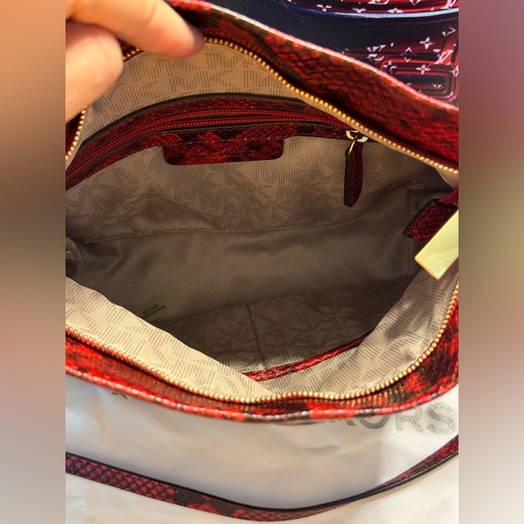 Michael Kors Daria Foldover Python Embossed Clutch - Picture 5 of 15